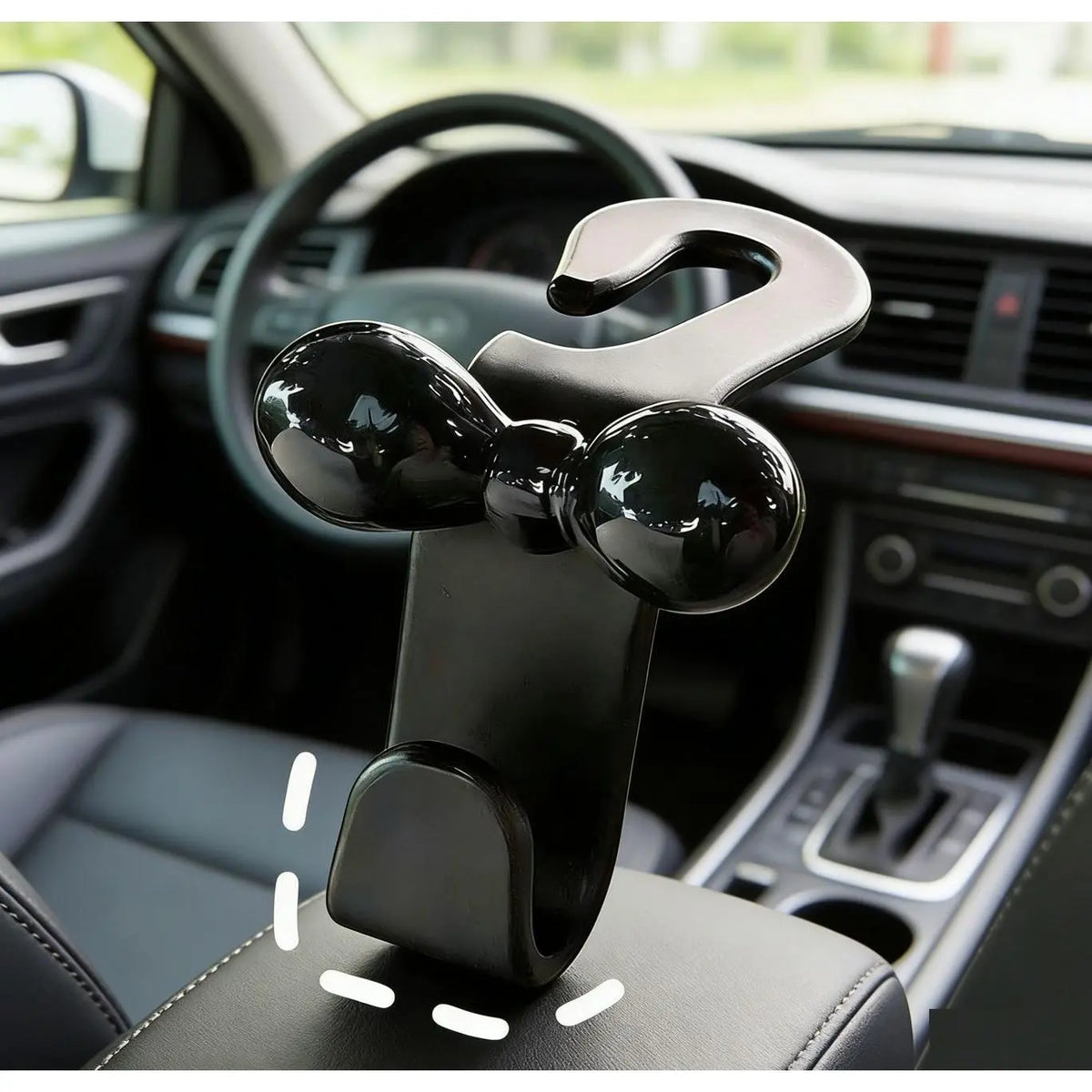 2pcs Bow Car Headrest Hook, Pink Storage Hanger, Interior Organizer Accessory for Vehicle