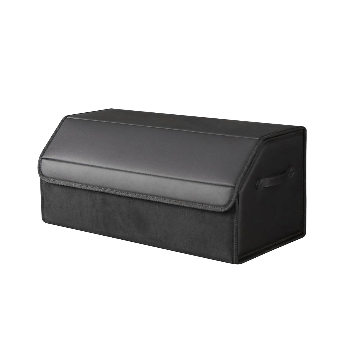 car organizers and storage for SUV,trunk organizer for sedan, leather foldable sleek box with lid,collapsible cargo bins, tool accessories containers,Collapsible Suede velvet (13 inch Covered)