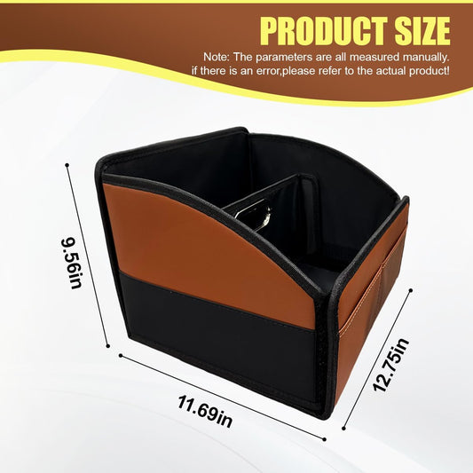 Car Seat Organizer, Foldable Leather Auto Storage Box