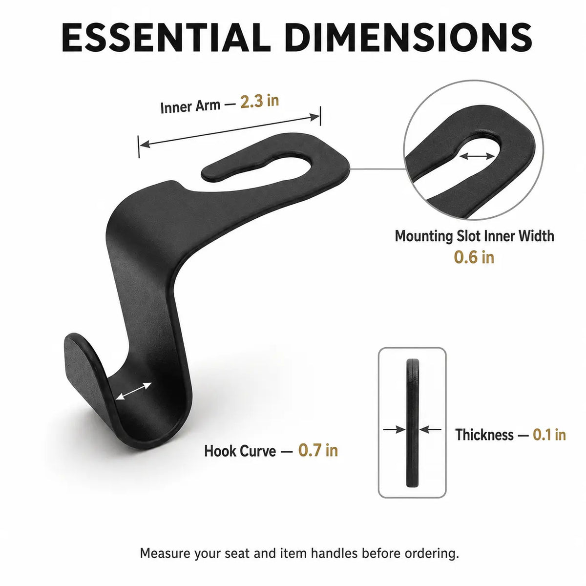 4 Pack Car Seat Headrest Hooks, Back Seat Purse Hanger & Bag Holder for Groceries, Handbags, Coats, Umbrellas and Car Storage outdoorfun, Cars, Auto Parts Accessories,Car Seat Organizer, Plastic