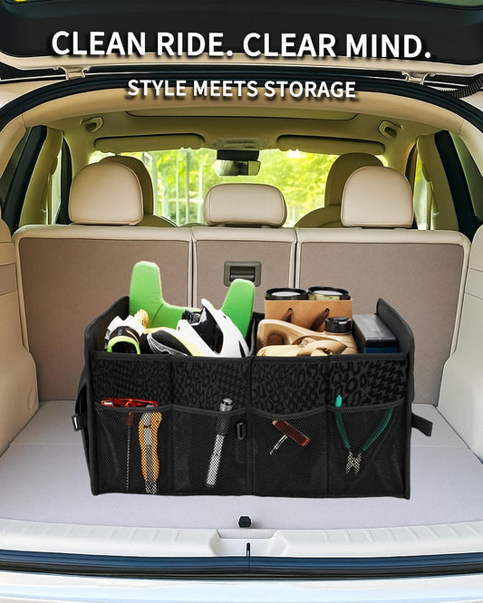 SIBOFUEGO Sturdy Car Trunk Organizer - Firm Inner Panels, Foldable Storage