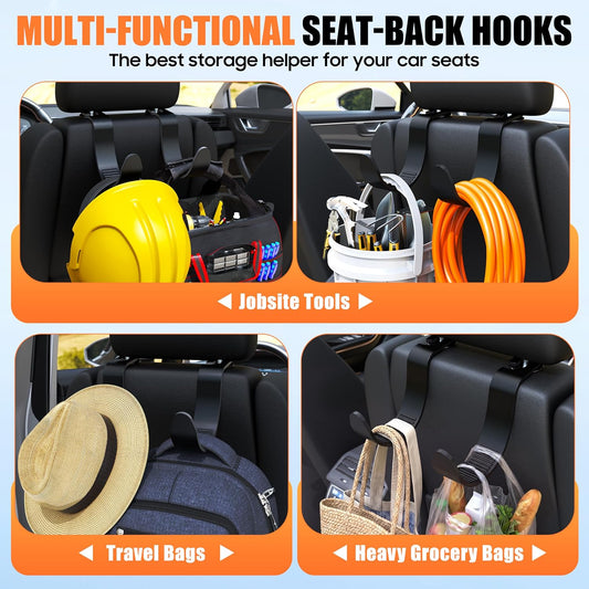 XL Hard Hat Headrest Hooks for Truck Heavy-Duty Car Seat Back Organizer