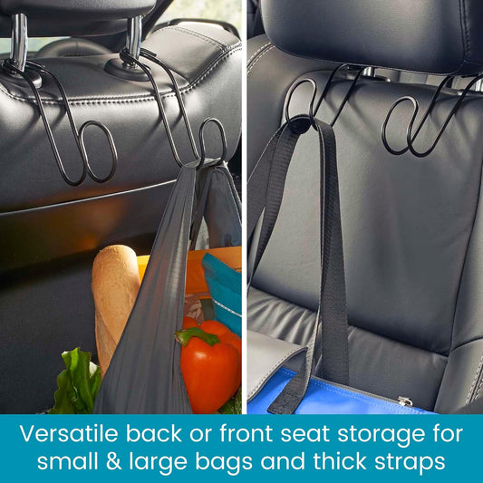 Heavy Duty No-Slip Unbreakable Metal Car Hooks for Purses, Bags and Hats