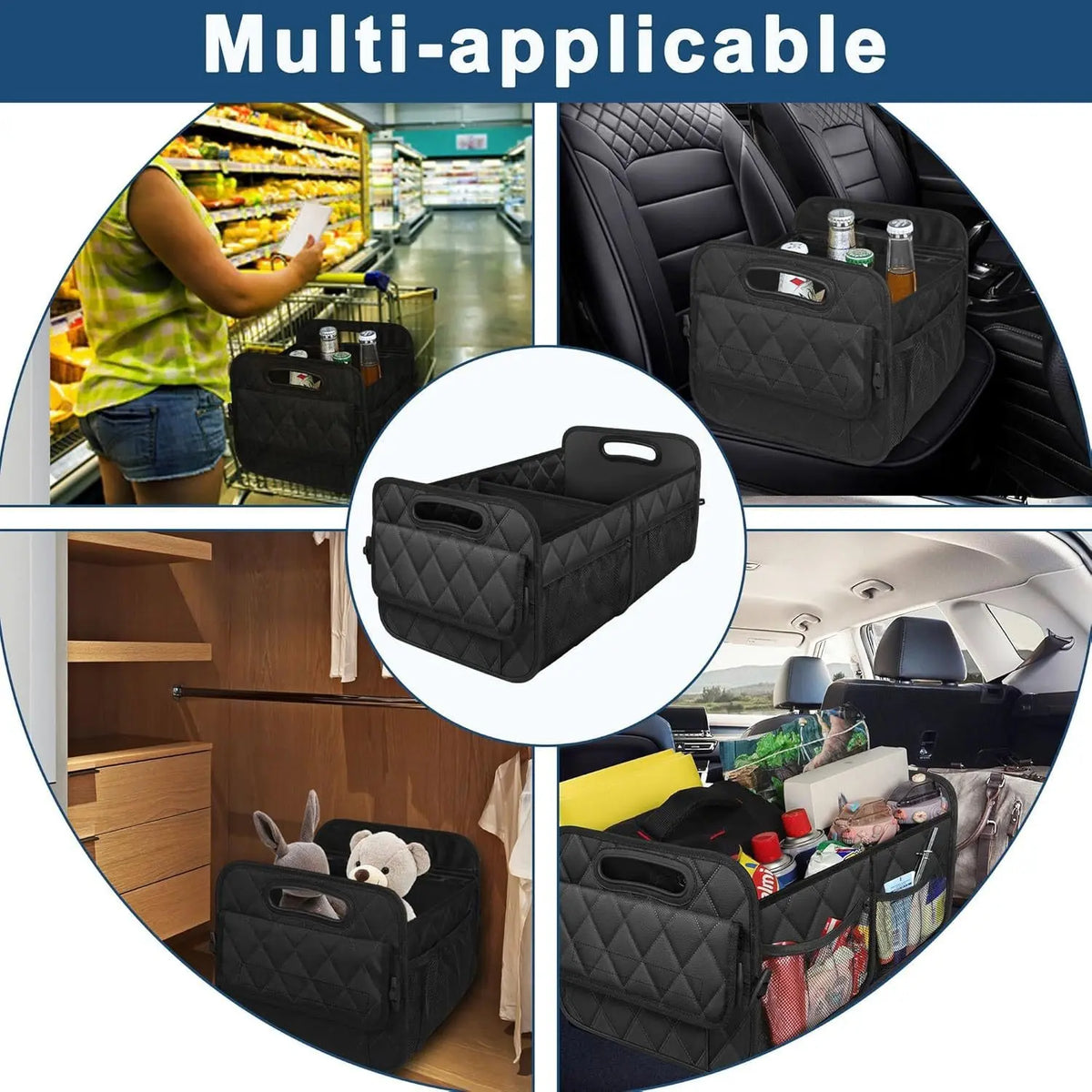Car Trunk Organizer Box, Vehicle Storage Container, Car Interior Accessories, Luggage Holder, Tailgate Box, Automotive Essentials, Car Organizers and Storage Box, Car Storage Organizers