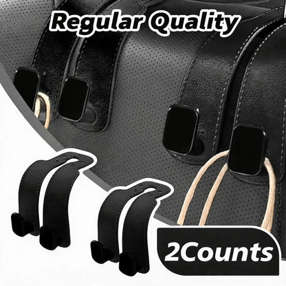 Car Seat Back Storage Hook, Car Seat Headrest Hook,Car Hooks for Purses and Bags, Purse Holder for Car, Leather Car Seat Back Storage Hook Double Hook Car Seat Hangers Organization Accessories