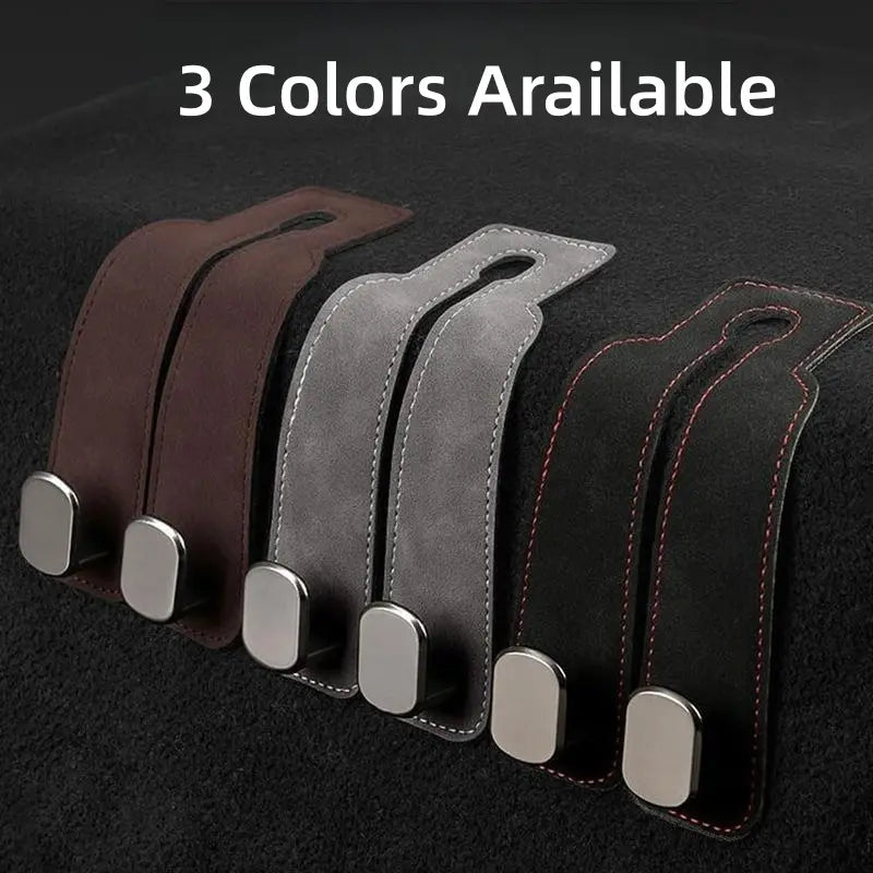 sohochic Car Seat Headrest Hooks Suede Car Storage Organizer, 2-Pack for Car Interior Accessories, Secure Hold, Space-Saving Design, Keeps Purses, Bags & Backpacks Safe