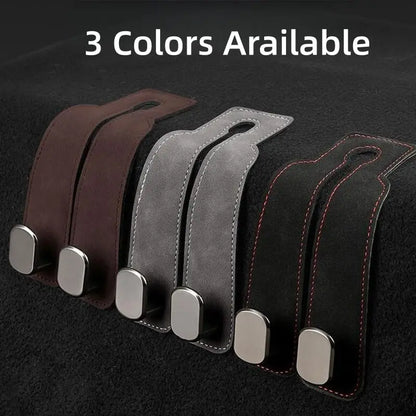 sohochic Car Seat Headrest Hooks Suede Car Storage Organizer, 2-Pack for Car Interior Accessories, Secure Hold, Space-Saving Design, Keeps Purses, Bags & Backpacks Safe