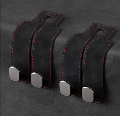 OSAWALLA Car Seat Back Headrest Storage Hooks - 2-Pack Black Heavy Duty Car Interior Accessories, Lightweight with Firm Bag Hold for Organizing Purses & Bags, Father's Day Gift