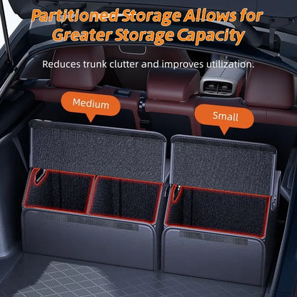 Large Capacity Foldable Car Trunk Organizer Box with Lid, Multi-Layer Design, Anti-Slip Bottom, Suitable for Suv and Sedan, Universal Car Accessories, Vehicle Accessories, Oolvs