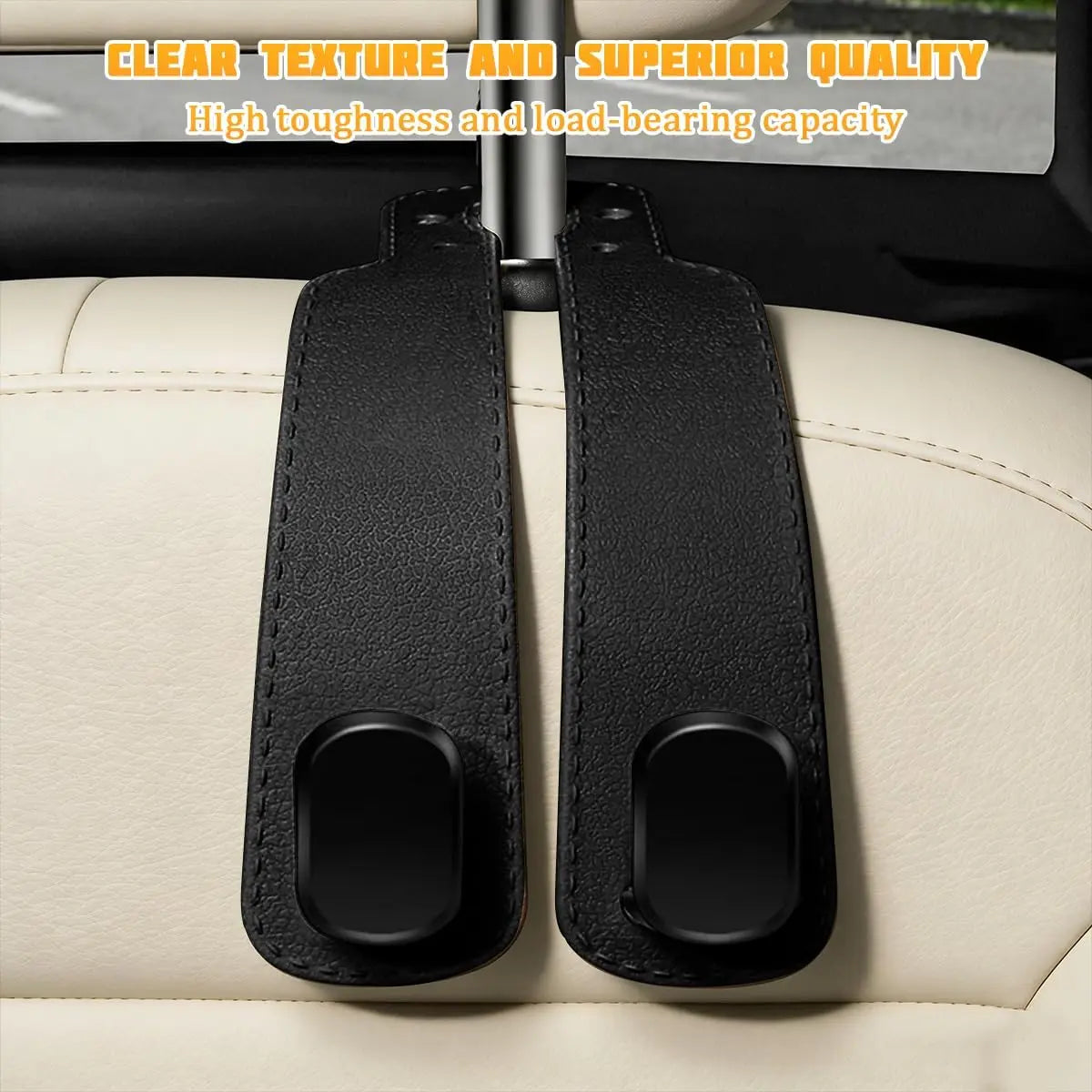 Car Seat Back Storage Hook, Car Purse Hook, Car Seat Hooks for Headrest, Car Hooks for Purses and Bags Cute (Black-2 Pack)  toolupgrade