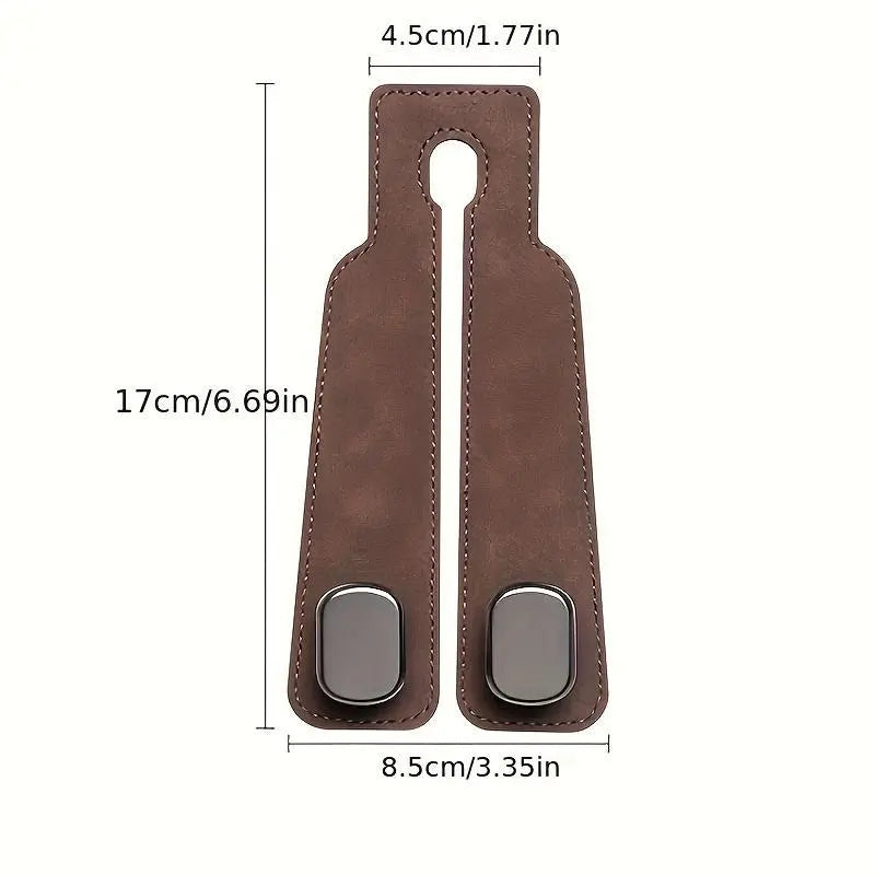 Car Seat Back Storage Hook, Car Seat Headrest Hook,Car Hooks for Purses and Bags, Purse Holder for Car, Leather Car Seat Back Storage Hook Double Hook Car Seat Hangers Organization Accessories