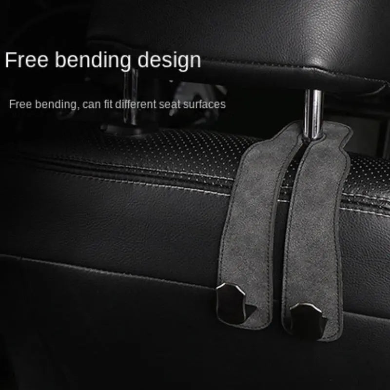 PU Leather Universal Car Hooks - 2/4 Count Stable Chain Hidden Mount, Durable Multipurpose Home & Car Interior Organizers, Sohochic