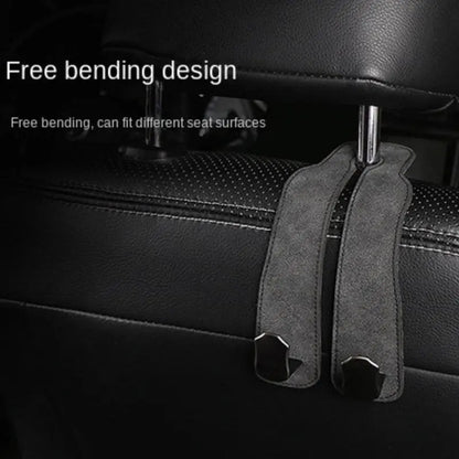 PU Leather Universal Car Hooks - 2/4 Count Stable Chain Hidden Mount, Durable Multipurpose Home & Car Interior Organizers, Sohochic
