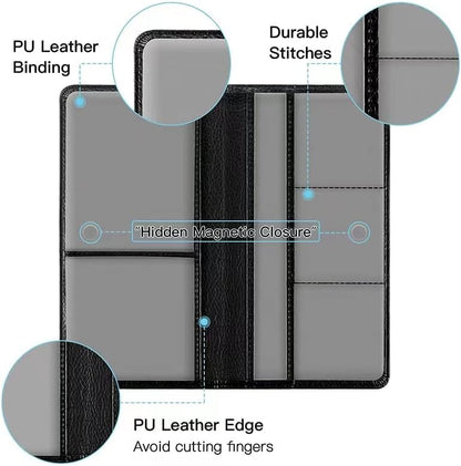 Valardoh Premium Car Registration and Insurance Card Holder, Car Document Holder for Cards, Driver License & other Essential Documents (Black)