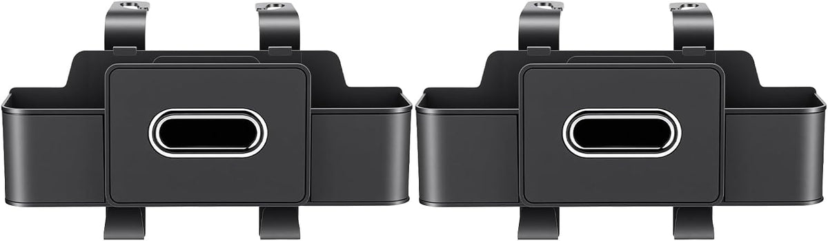 2 Pack Back Seat Car Organizers with Tissue Box and Cup Holders, Balck