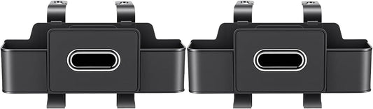 2 Pack Back Seat Car Organizers with Tissue Box and Cup Holders, Balck