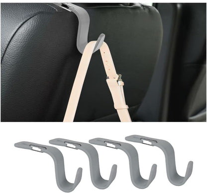 Zpana Car Seat Headrest Hook, 4PCS Vehicle Seat Back Hanger Hook with Metal Lock, Multifunctional Auto Interior Purse Handbag Storage Organizer Accessories, Universal for SUV RV Truck (Black)