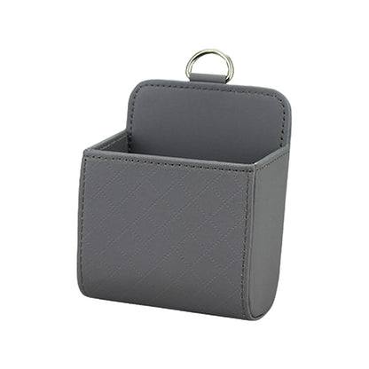 Car Vent Storage Bag, Leather Car Dashboard Organizer Pocket, Beige