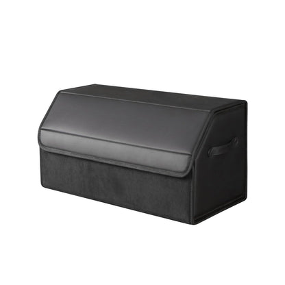 car organizers and storage for SUV,trunk organizer for sedan, leather foldable sleek box with lid,collapsible cargo bins, tool accessories containers,Collapsible Suede velvet (13 inch Covered)