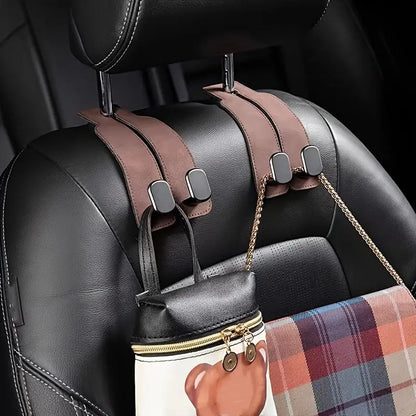 Car Seat Back Storage Hook, 1 Count PU Leather Car Seat Back Hidden Hook, Multipurpose Durable Hooks, Car Interior Accessories, Holder, Car Organizer, Automotive