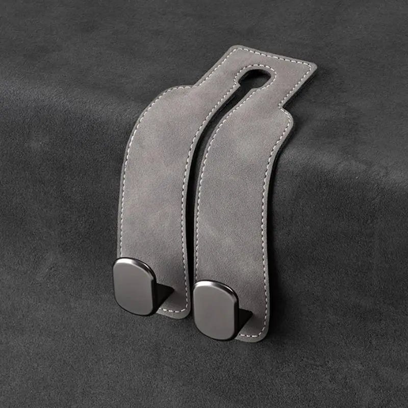 PU Leather Universal Car Hooks - 2/4 Count Stable Chain Hidden Mount, Durable Multipurpose Home & Car Interior Organizers, Sohochic