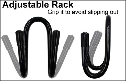 YYST Flexible Over The Seat Hard Hat Rack Holder Back Seat Hanger Headrest Hanger Headrest Hook (Black X 2 Pack)