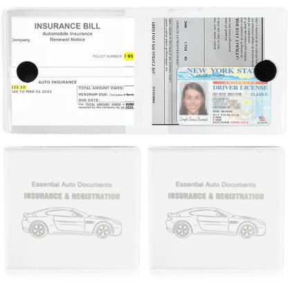 UYYE Car Registration and Insurance Card Holder, Vehicle Glove Box Car Organizer, Interior Car Accessories for Documents, Cards, License - 2 Pack