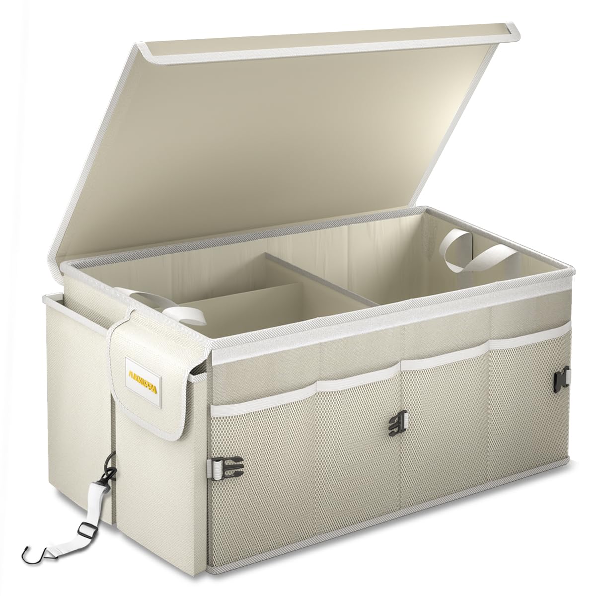 MIKKUPPA Trunk Organizer with Lid - 95L Collapsible Car Organizer, Black