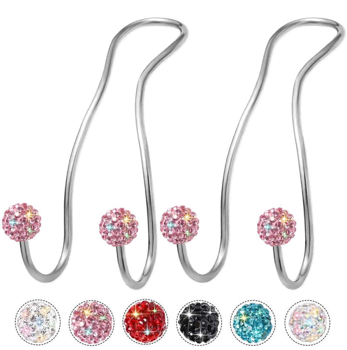 Bling Purse Hook for Car Headrest, Cute Car Seat Hooks (2Pack)