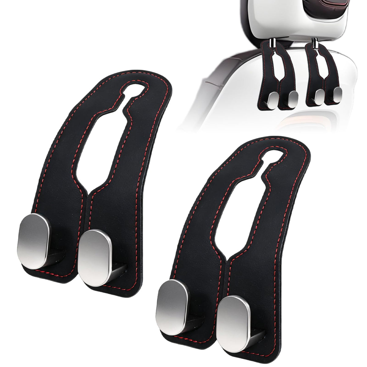 Car Purse Hook Purse Hook for Car Seats Headrest Car Seat Hooks,Heavy Duty Vehicle Organizer for Handbags, Groceries, Purses, Keep Car Tidy (Gray, 2 Pack)