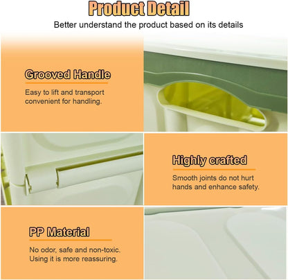 Car Trunk Organizer, Foldable Plastic Cargo Storage Box with Lid, Large Car Tool Container with Handles, Universal Automotive Organization Accessories for Camping, Groceries (Light Green)