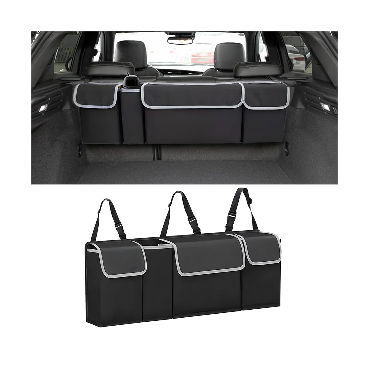 AUCELI Car Trunk Organizer, Hanging Backseat Storage Bag, Black