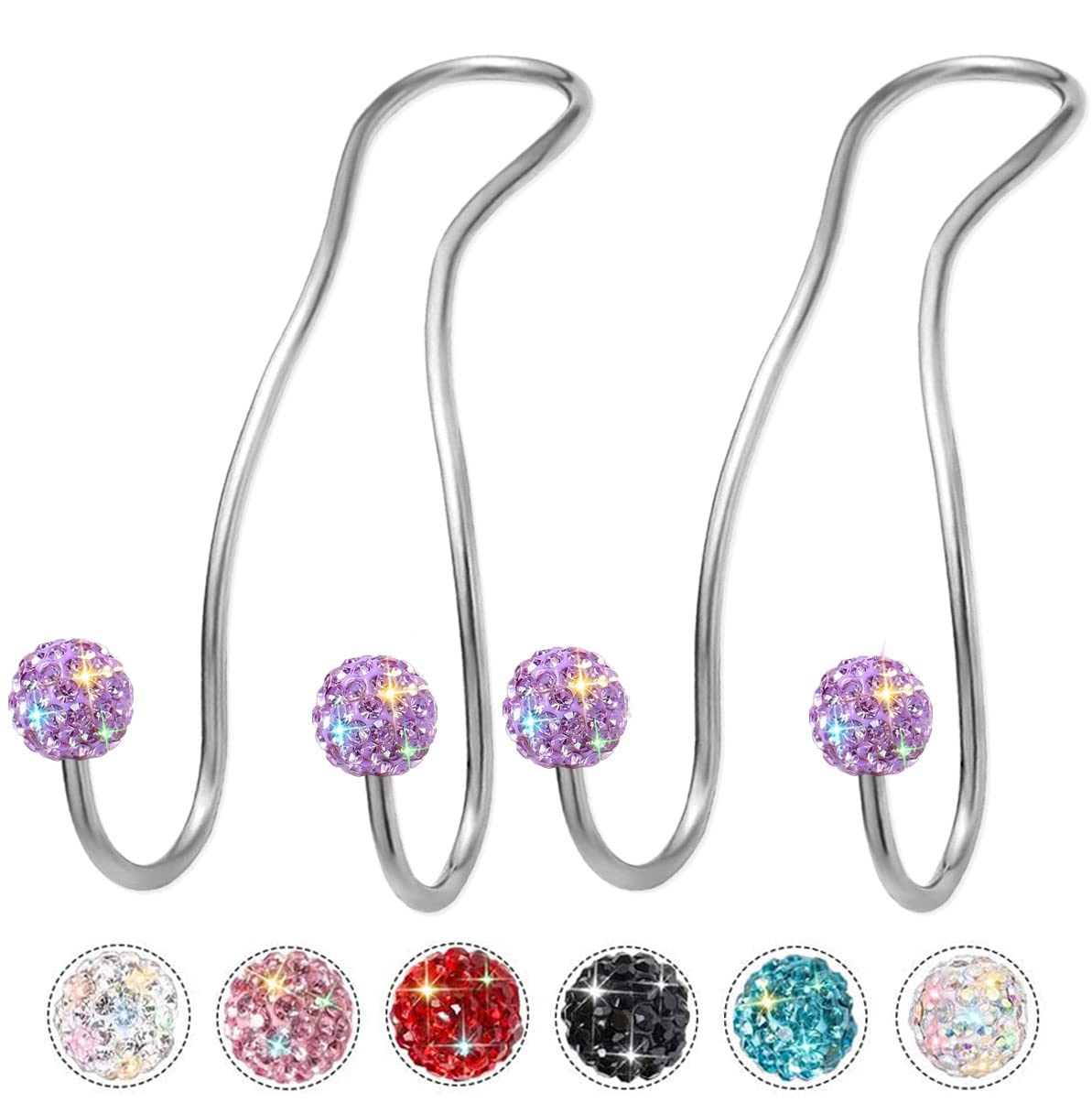 Bling Purse Hook for Car Headrest, Cute Car Seat Hooks (2Pack)