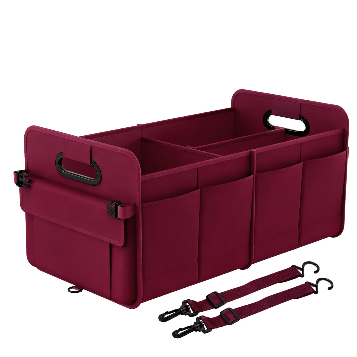 titiyiof Trunk Organizer For Suv & Sedan,Car Organizers and Storage, Waterproof Collapsible & Adjustable Straps,70L Sturdy Car Organization for Car Accessories, Tools,Sundries,2-3Compartment（Orange