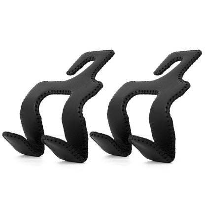 AMVOYOA 【2021 Upgraded】 Car Purse Hook, 2 in 1 Car Seat Headrest Hooks Durable Hanger Storage Holder Leather Organizer for Hanging Grocery Bags, 1 Pack, Beige