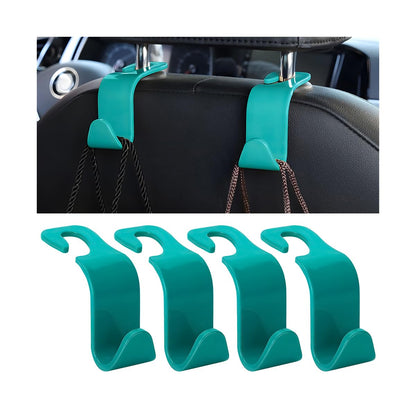 4PCS Car Seat Headrest Hooks for Bags and Coats, Purple