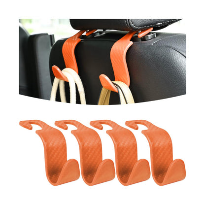 Osilly Car Seat Headrest Hook, 4 Pack Auto Seat Hanger Storage Organizer for Purse Handbag Coats Grocery Bags, Car Interior Accessories, Universal Vehicle Backseat Plastic Hanging Hook (Black2)