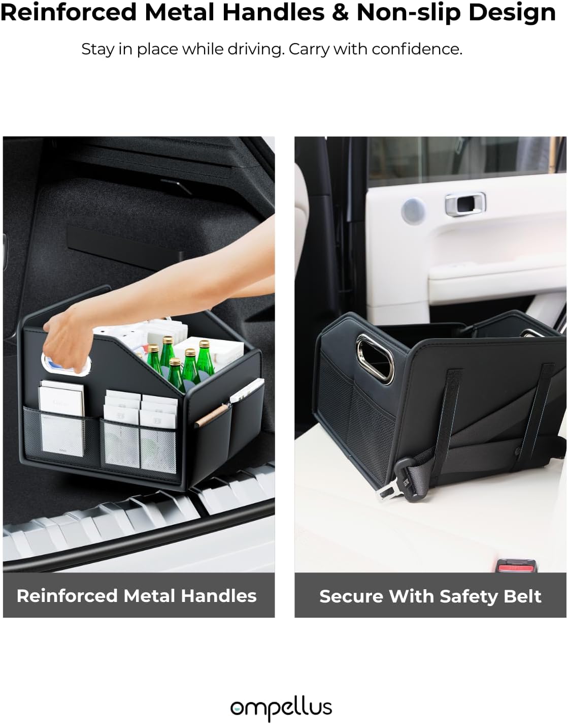 Car Seat Organizer, Collapsible, Black