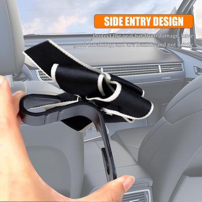 Car Seat Headrest Hook, 2PCS Cute Bow Knot Vehicle Seatback Hanging Storage Organizer, Seat Back Hanger for Purse Coat Umbrella, Universal Automotive Interior Decor Accessories (Black)