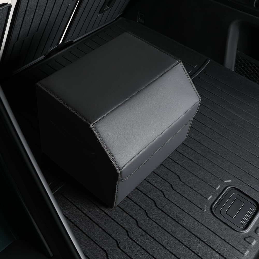 Car Trunk Organizer, Leather Material, Sturdy and Durable, Waterproof and Stain-Resistant Surface, Wipes Clean Easily, Collapsible to Save Space, Say Goodbye to Clutter, for SUVs & Sedans