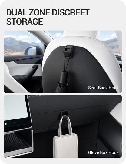 BASENOR Foldable Hook for 2026 Tesla Model Y Juniper/Model 3 Highland