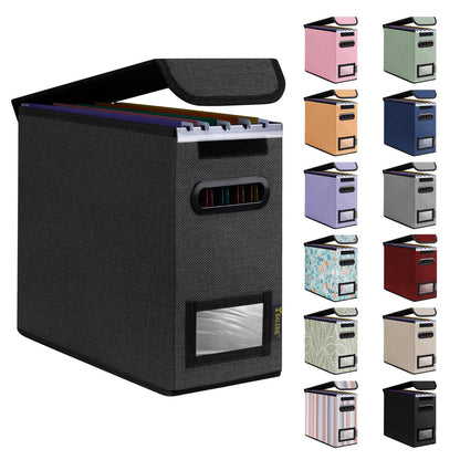 BALEINE File Organizer Box with Lid, Collapsible Hanging File Storage Box