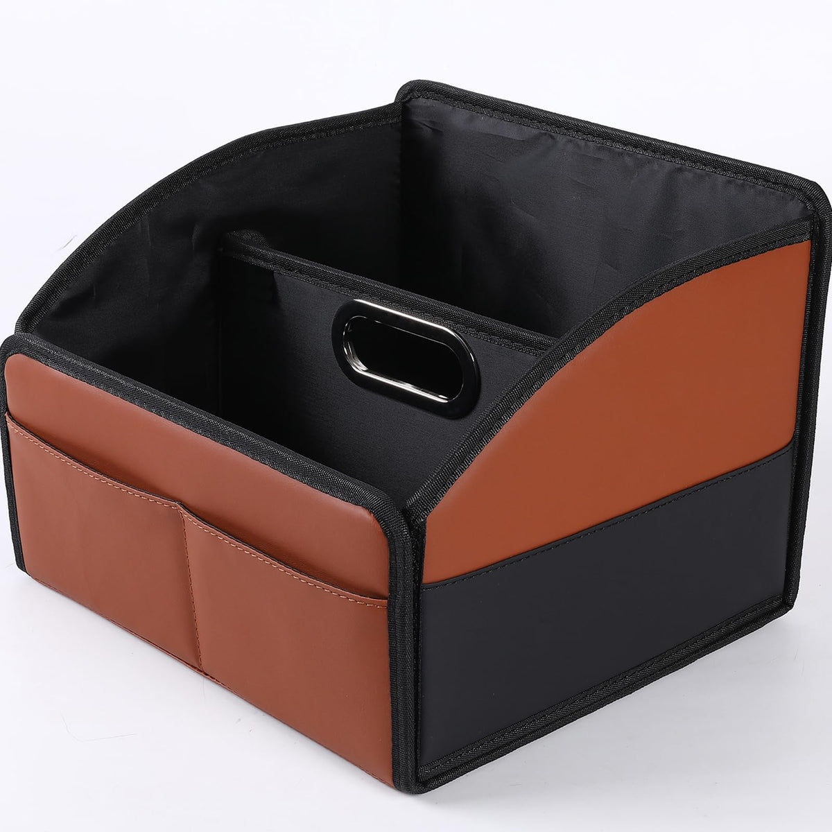 Car Storage Organizer, Leather Front & Back Seat Caddy Black
