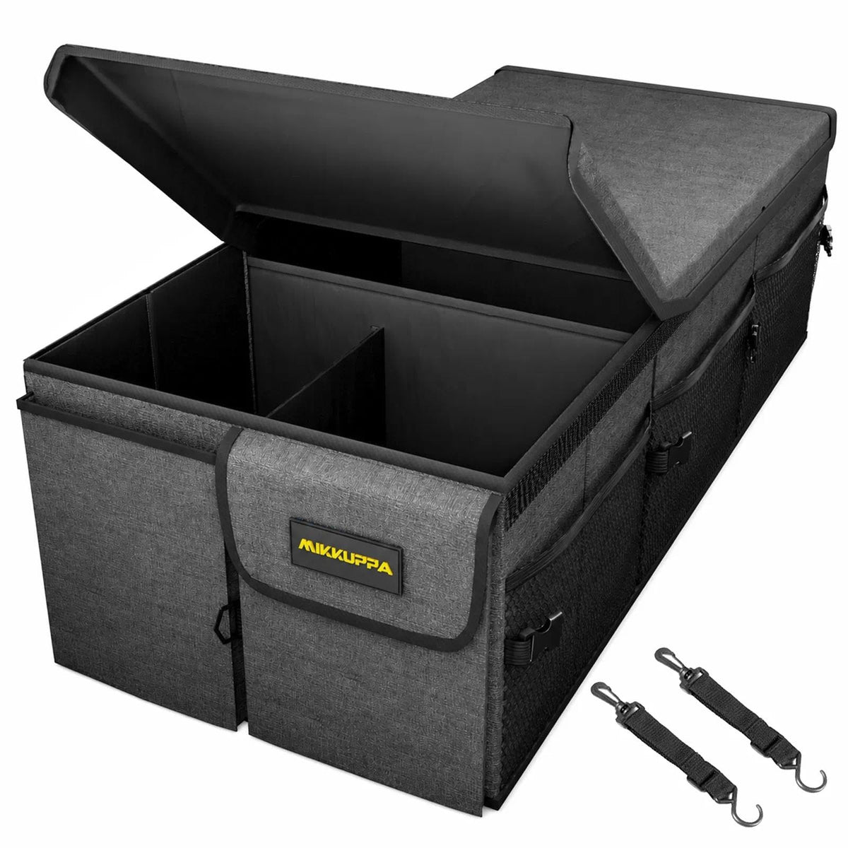 MIKKUPPA Trunk Organizer with Lid - 95L Collapsible Car Organizer, Black