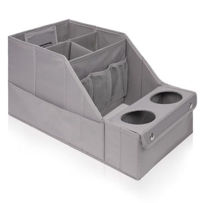 MULISOFT Car Backseat Organizer with 11 Compartments & 2 Cup Holders, Black