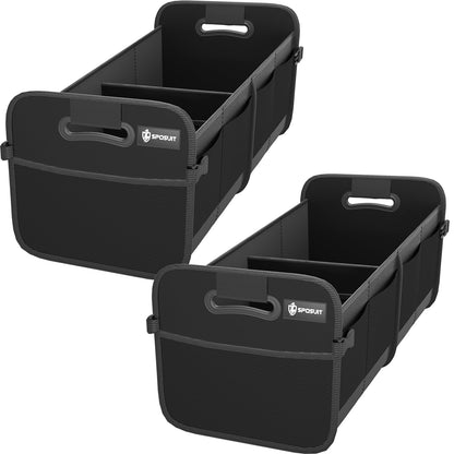 Sposuit Trunk Organizer for Car - Split Car Storage Organizer, Black, 2 Pcs