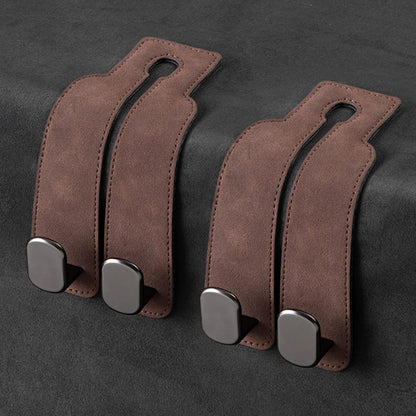 2 Pack Black Leather Car Headrest Hooks Purse Bag Storage Holders for Car Seats