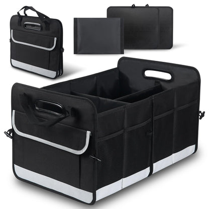 AOPHY Car Trunk Organizer, 75L Large Capacity Waterproof Auto Storage with Non-Slip Bottom Strips, Collapsible Cargo Organizer for Suv, Truck, Sedan, Portable Car Accessories for Women Men(Black)
