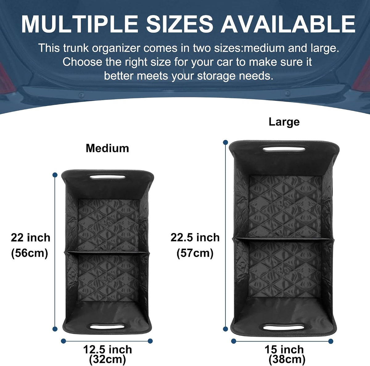 Deosk Car Trunk Organizer for SUV, Car Organizers and Storage with Reinforced Handles, Car Accessories for Women/Men 70L Waterproof Polyester Trunk Organizer(Large, Beige)