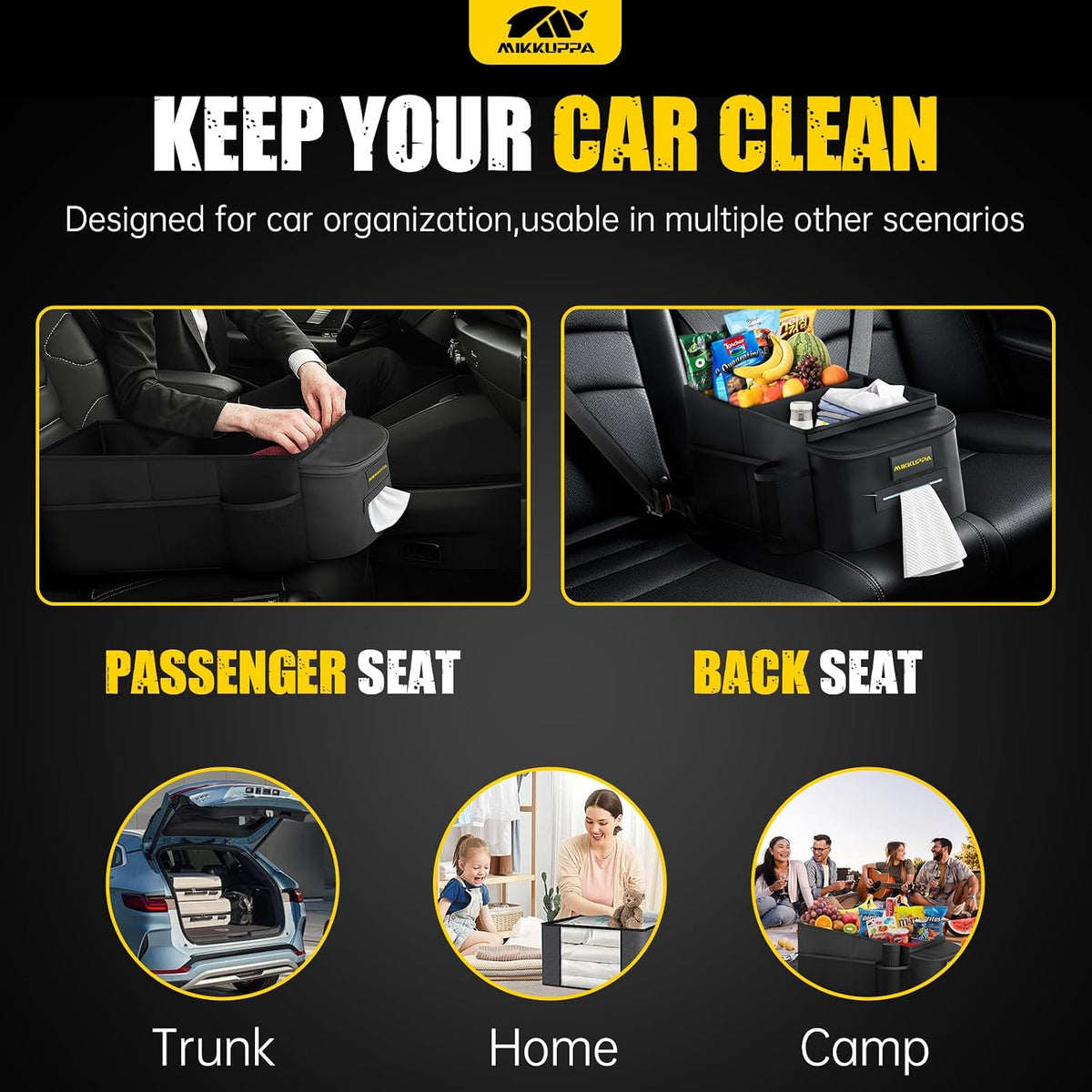 MIKKUPPA Car Seat Organizer - Front Passenger & Backseat Organizer